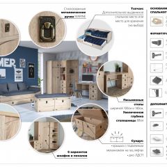 Детская Система Валенсия Комод 5ящ Дуб сонома в Пуровске - purovsk.mebel24.online | фото 3