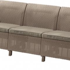 Диван пластиковый Корфу Макс (Corfu love seat max) капучино - песок в Пуровске - purovsk.mebel24.online | фото