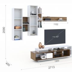 Гостиная Невио-2 + Комод 1д2в Дуб крафт золотой/Белый в Пуровске - purovsk.mebel24.online | фото 2