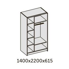ИННЭС-5 Шкаф-купе 2-х дв. 1400 (1дв. Ф1 - бодега белая, 1дв. Ф2 - зеркало) в Пуровске - purovsk.mebel24.online | фото 2