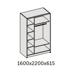 ИННЭС-5 Шкаф-купе 2-х дв. 1600 (2дв. Ф1 - венге) в Пуровске - purovsk.mebel24.online | фото 2