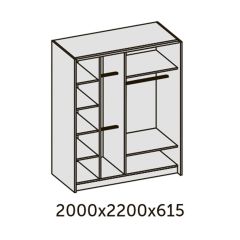 ИННЭС-5 Шкаф-купе 2-х дв. 2000 (2 дв. Ф3 - венге вст. экокожа корич) в Пуровске - purovsk.mebel24.online | фото 2