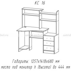 Компьютерный стол №16 (Анкор темныйанкор темный) в Пуровске - purovsk.mebel24.online | фото