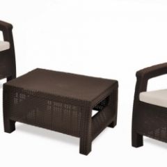 Комплект мебели Корфу Уикенд (Corfu Weekend) коричневый - серо-бежевый * в Пуровске - purovsk.mebel24.online | фото