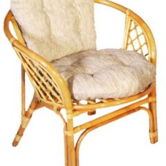 Кресло Багама, подушки светлые обычные шенил (Мёд) в Пуровске - purovsk.mebel24.online | фото