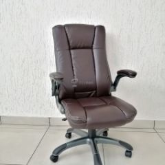 Кресло Barneo K-24 для руководителя (коричневая экокожа) в Пуровске - purovsk.mebel24.online | фото