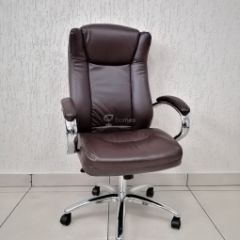 Кресло Barneo K-45 для руководителя (коричневая экокожа) в Пуровске - purovsk.mebel24.online | фото