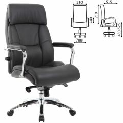 Кресло BRABIX PREMIUM "Phaeton EX-502" (кожа с компаньоном, хром, черное) 530882 в Пуровске - purovsk.mebel24.online | фото 2