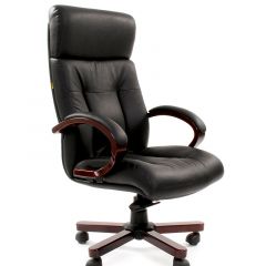 Кресло для руководителя CHAIRMAN  421 (Натуральная кожа) Черное в Пуровске - purovsk.mebel24.online | фото