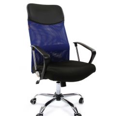 Кресло для руководителя CHAIRMAN 610 N (15-21 черный/сетка синий) в Пуровске - purovsk.mebel24.online | фото