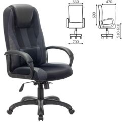 Кресло компьютерное BRABIX PREMIUM "Rapid GM-102" (экокожа/ткань, черное/серое) 532105 в Пуровске - purovsk.mebel24.online | фото 2