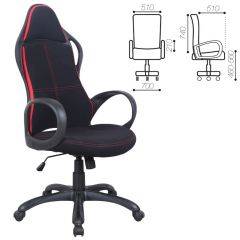 Кресло офисное BRABIX PREMIUM "Force EX-516" (ткань черное/вставки красные) 531571 в Пуровске - purovsk.mebel24.online | фото 1