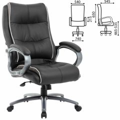 Кресло офисное BRABIX PREMIUM "Strong HD-009" (экокожа черная, ткань серая) 531945 в Пуровске - purovsk.mebel24.online | фото 2