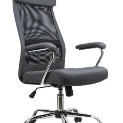Кресло офисное BRABIX "Flight EX-540" (хром, ткань, сетка, серое) 531848 в Пуровске - purovsk.mebel24.online | фото