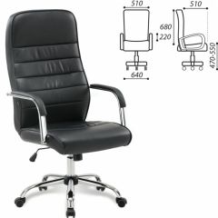 Кресло офисное BRABIX "Stark EX-547" (экокожа, хром, черное) 531948 в Пуровске - purovsk.mebel24.online | фото 2