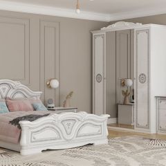 Кровать 2-х спальная 1600*2000 Грация (12.116) без основания (белый/серебро) в Пуровске - purovsk.mebel24.online | фото 2