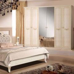 Кровать 2-х спальная 1800*2000, экокожа/каретная стяжка, Ирина (08.218) *без основания (кожа, беж) в Пуровске - purovsk.mebel24.online | фото 2