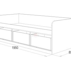 Кровать-8 одинарная с 3-мя ящиками (800*1900) ЛДСП в Пуровске - purovsk.mebel24.online | фото 3