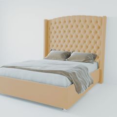 Кровать Берлин ЛЮКС с ортопедическим основанием 900 (экокожа бежевый) в Пуровске - purovsk.mebel24.online | фото 2