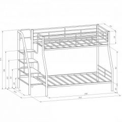 Кровать двухъярусная "Толедо-1" Черный/Венге в Пуровске - purovsk.mebel24.online | фото 2