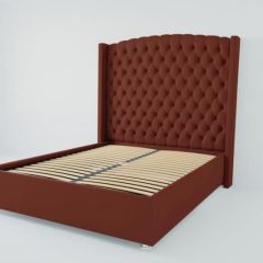 Кровать Берлин ЛЮКС с ортопедическим основанием 2000 (велюр бордо) в Пуровске - purovsk.mebel24.online | фото 2