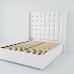 Кровать Венеция ЛЮКС с ортопедическим основанием 800 (экокожа белая) в Пуровске - purovsk.mebel24.online | фото 2