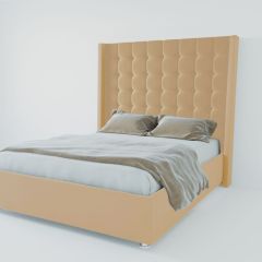 Кровать Венеция ЛЮКС с ПМ 1600 (экокожа бежевая) в Пуровске - purovsk.mebel24.online | фото 2