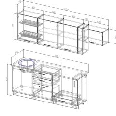 Кухонный гарнитур Лада 2550 (Стол. 26мм) в Пуровске - purovsk.mebel24.online | фото 2