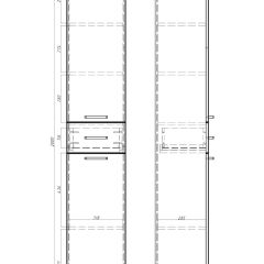 Пенал напольный Контраст 35 с верхним ящиком В1 правый АЙСБЕРГ (DA2707P) в Пуровске - purovsk.mebel24.online | фото 5