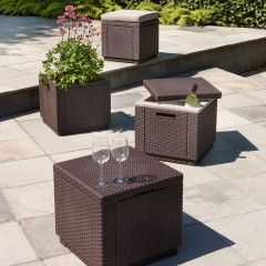 Пуфик Куб с подушкой (Cube with cushion) коричневый - серо-бежевый* в Пуровске - purovsk.mebel24.online | фото 3