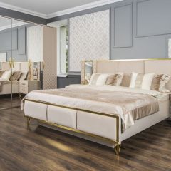 Шкаф 5-ти ств с зеркалами Lara (бежевый глянец) в Пуровске - purovsk.mebel24.online | фото 4