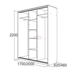 МИРАЖ 17.1 (620) 1 зеркало Шкаф для платья и белья в Пуровске - purovsk.mebel24.online | фото 5