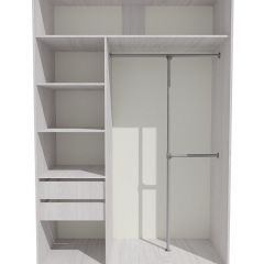 Шкаф-купе 1300 серии SILVER S3+S4+B2+PL4 (2 ящика+F обр.штанга) профиль «Серебро» в Пуровске - purovsk.mebel24.online | фото 2