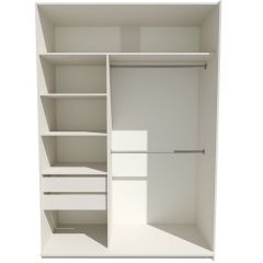 Шкаф-купе 1400 серии SOFT D6+D6+B2+PL3 (2 ящика+2штанги) профиль «Капучино» в Пуровске - purovsk.mebel24.online | фото 3