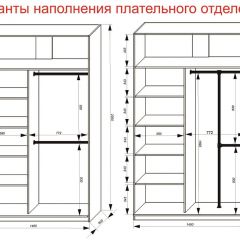 Шкаф-купе 1400 серии SOFT D8+D2+B2+PL4 (2 ящика+F обр.штанга) профиль «Графит» в Пуровске - purovsk.mebel24.online | фото 7