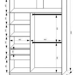 Шкаф-купе 1600 серии SOFT D8+D2+B2+PL4 (2 ящика+F обр.штанга) профиль «Графит» в Пуровске - purovsk.mebel24.online | фото 2