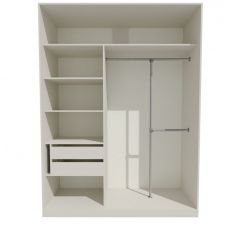 Шкаф-купе 1700 серии NEW CLASSIC K4+K4+B2+PL4 (2 ящика+F обр. штанга) профиль «Капучино» в Пуровске - purovsk.mebel24.online | фото 2