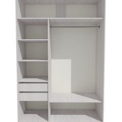 Шкаф-купе 1700 серии SILVER S1+S1+B2+PL2 (2 ящика+1 штанга+1 полка) профиль «Серебро» в Пуровске - purovsk.mebel24.online | фото 2