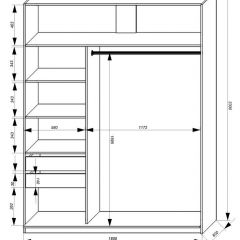 Шкаф-купе 1800 серии SOFT D1+D3+B2+PL1 (2 ящика+1штанга) профиль «Графит» в Пуровске - purovsk.mebel24.online | фото 3