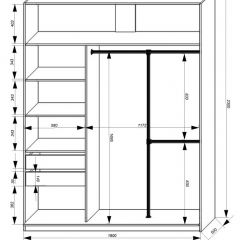 Шкаф-купе 1800 серии SOFT D8+D2+B2+PL4 (2 ящика+F обр.штанга) профиль «Графит» в Пуровске - purovsk.mebel24.online | фото 3