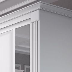 Шкаф-купе 2150 серии NEW CLASSIC K6Z+K1+K6+B22+PL2(по 2 ящика лев/прав+1 штанга+1 полка) профиль «Капучино» в Пуровске - purovsk.mebel24.online | фото 4