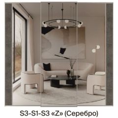 Шкаф-купе 2250 серии SILVER S3+S1+S4 B22+PL3 (по 2 ящика лев/прав+2 штанги) профиль «Серебро» в Пуровске - purovsk.mebel24.online | фото 8