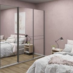 Шкаф-купе 2400 серии SOFT D4+D4+D4+B22+PL1 (по 2 ящика лев/прав+1штанга) профиль «Графит» в Пуровске - purovsk.mebel24.online | фото