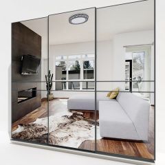 Шкаф-купе 2400 серии SOFT D4+D4+D4+B22+PL1 (по 2 ящика лев/прав+1штанга) профиль «Графит» в Пуровске - purovsk.mebel24.online | фото 4