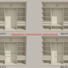 Шкаф-купе 2400 серии SOFT D4+D4+D4+B22+PL1 (по 2 ящика лев/прав+1штанга) профиль «Графит» в Пуровске - purovsk.mebel24.online | фото 5