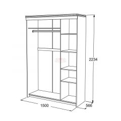 Шкаф-купе 3-х дверный Ольга-13 (1500) в Пуровске - purovsk.mebel24.online | фото 2