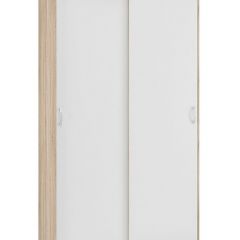 Шкаф-купе Бассо 1.0 (Дуб Сонома/Белый) 2 двери 2 зеркальные вставки в Пуровске - purovsk.mebel24.online | фото 3