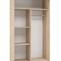 Шкаф-купе Бассо 1.0 (Дуб Сонома/Белый) 2 двери 2 зеркальные вставки в Пуровске - purovsk.mebel24.online | фото 2