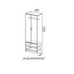Шкаф платяной Дуэт с ящиками (Ясень шимо темный/светлый) в Пуровске - purovsk.mebel24.online | фото 2