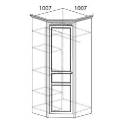 Шкаф угловой №183 "Лючия" Фасад зеркало (Угол 1007*1007) Дуб оксфорд серый в Пуровске - purovsk.mebel24.online | фото 2